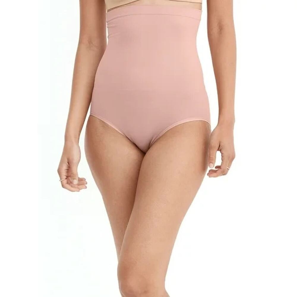 Women's Jockey Essentials Core Body Smoothing High-Waist Brief Sz Medium Rose